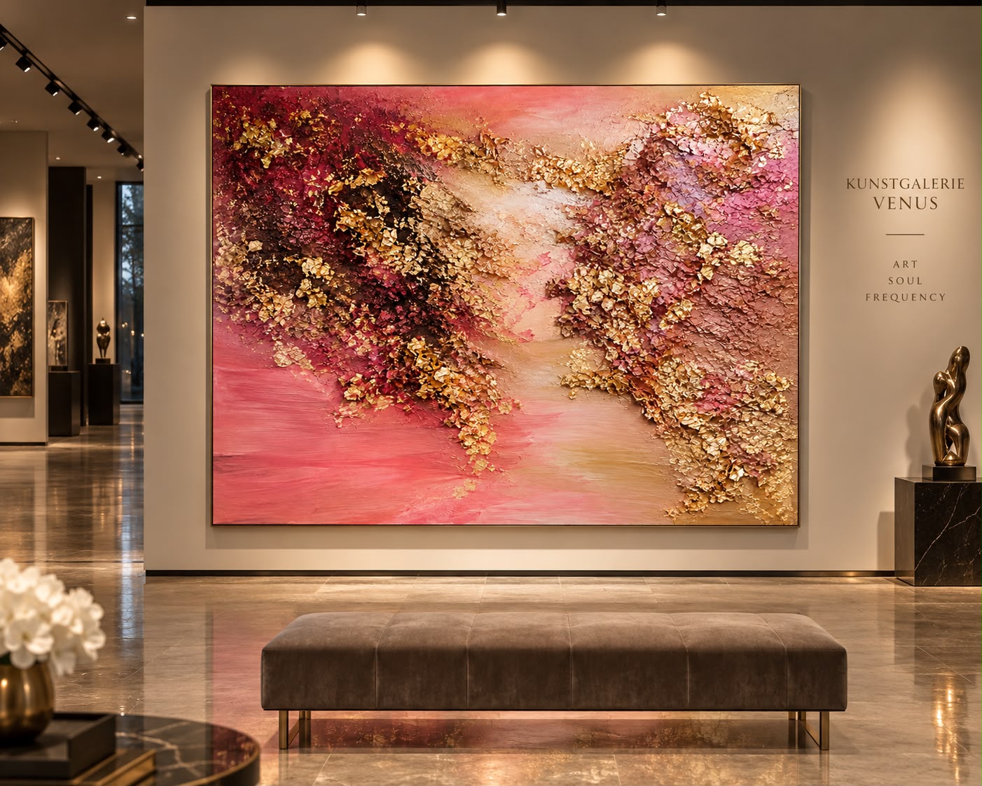 Das Werk Genesis von Annette Lucia Kattau in einem Galerieraum