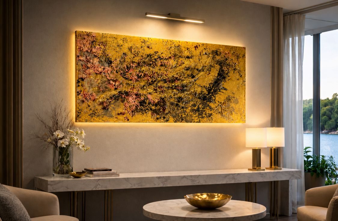 Großformatiges Kunstwerk in einem exklusiven Interieur